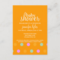 Baby Shower Invite - Dots II - orange