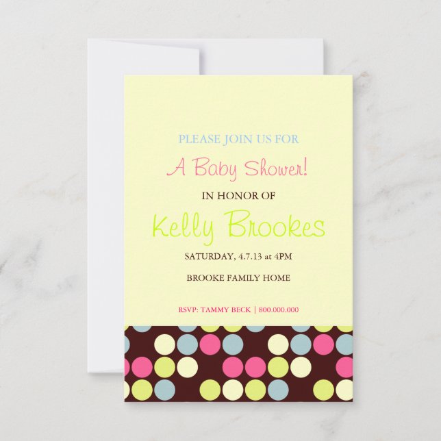 Baby Shower Invite | Dots |owb (Front)
