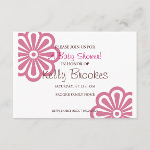 Baby Shower Invite Flowered I pnk