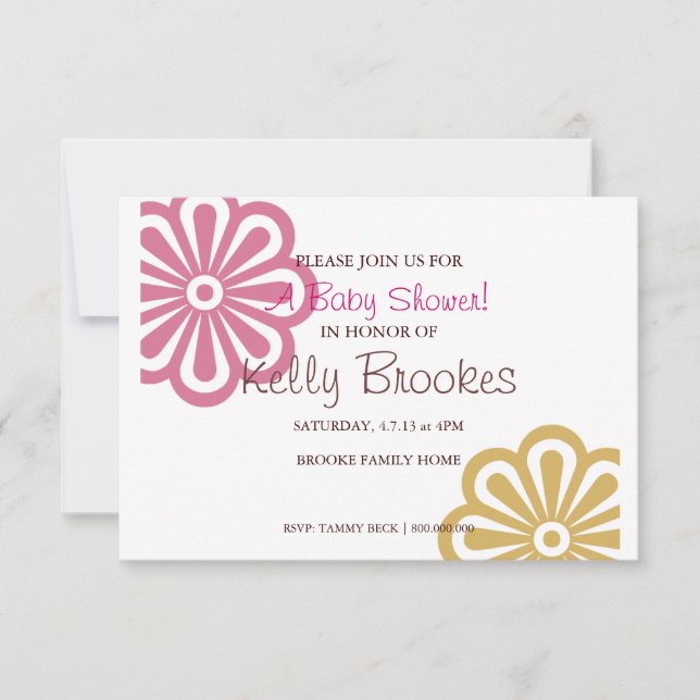 Baby Shower Invite | Flowered I |pnkgo (Front)