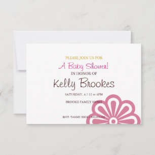 Baby Shower Invite   Flowered  pink
