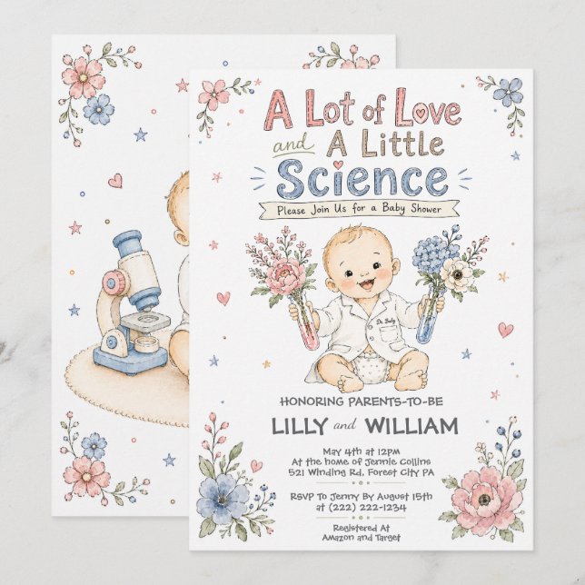 Baby Shower Invite for IVF Science Journey (Front/Back)