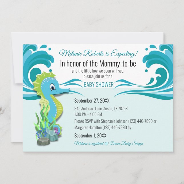 Baby Shower Invite for Mummy-to-be Expecting Boy (Front)