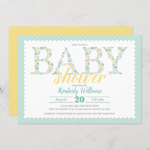 baby shower invite gender neutral green yellow