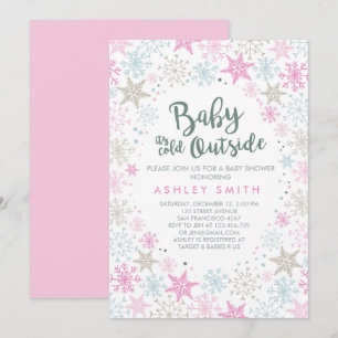 Baby Shower invite It's cold outside Snow Girl