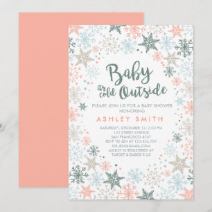 Baby Shower invite It's cold outside Snowflakes