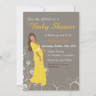 Baby shower invite style dress illustration