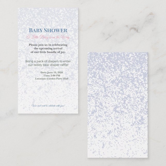 Baby Shower Invite | Teddy Bear Diaper Raffle (Front/Back)