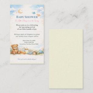 Baby Shower Invite Teddy Bear Diaper Raffle
