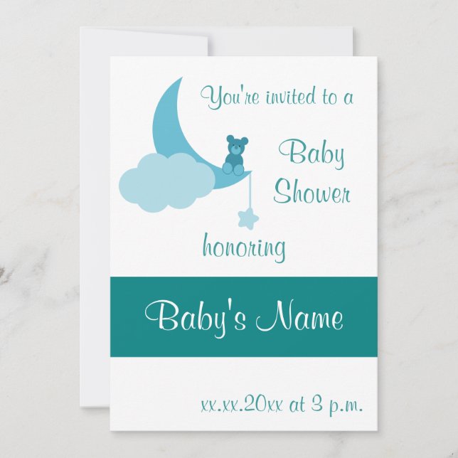 Baby Shower Invite Template - For Male (Front)
