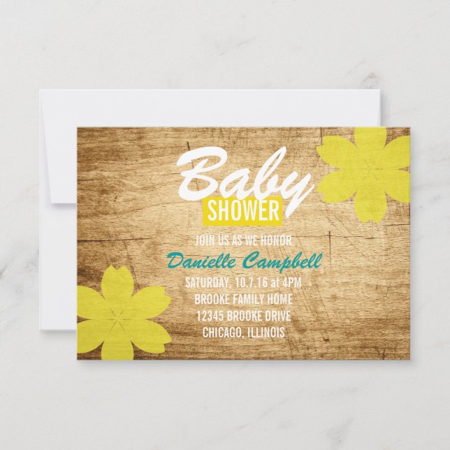 Baby Shower Invite | Wood Shower (Front)