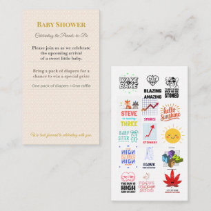 Baby Shower Invite Woodland Diaper Raffle Card