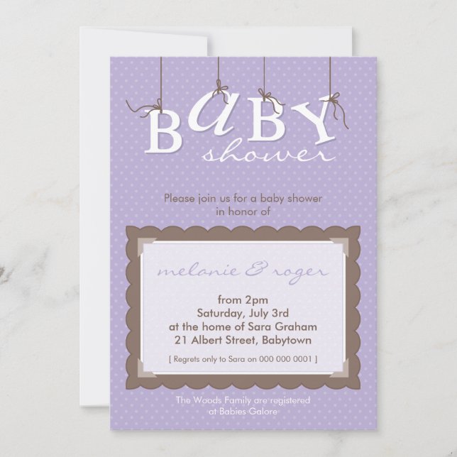 BABY SHOWER INVITES :: baby letters 9P (Front)