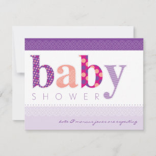 BABY SHOWER INVITES :: baby patterned letters 2L