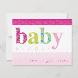 BABY SHOWER INVITES :: baby patterned letters 3L