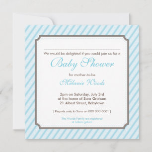 BABY SHOWER INVITES :: candy stripes 2SQ