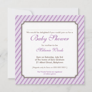 BABY SHOWER INVITES :: candy stripes 6SQ