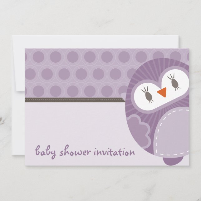 BABY SHOWER INVITES :: dancing owl 1L (Front)
