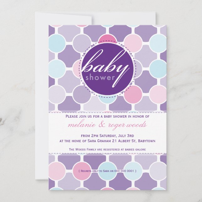 BABY SHOWER INVITES :: fizzy spots 6P (Front)