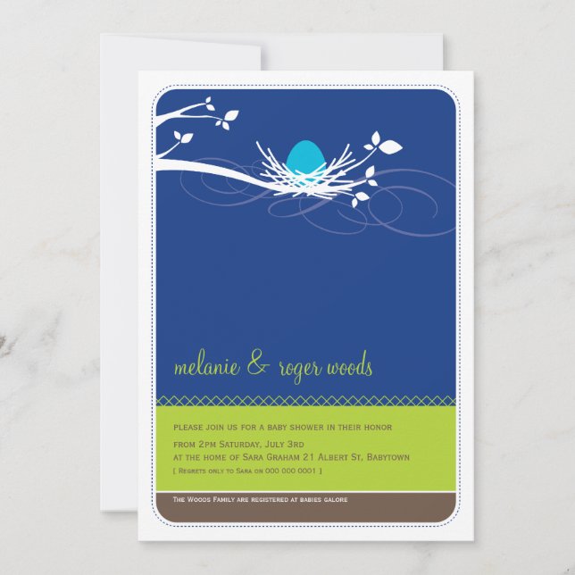 BABY SHOWER INVITES :: full nest 1P (Front)