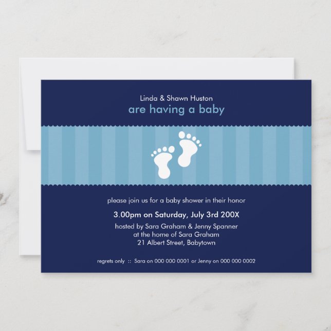 BABY SHOWER INVITES :: happy feet 3L (Front)