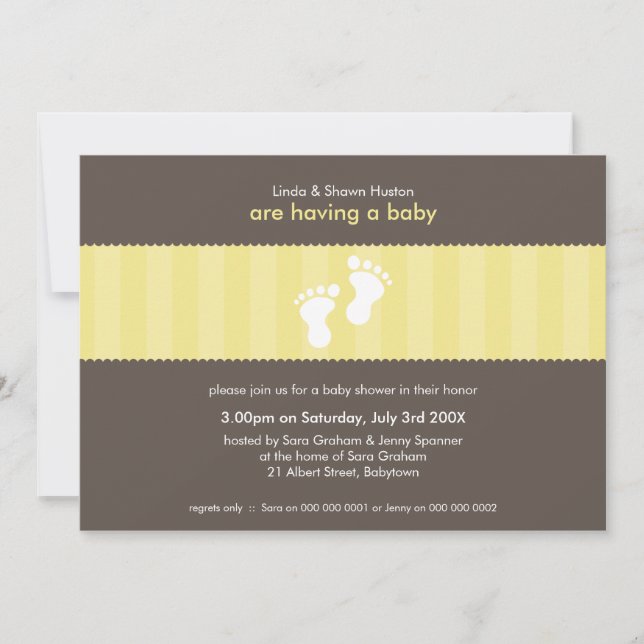 BABY SHOWER INVITES :: happy feet 6L (Front)
