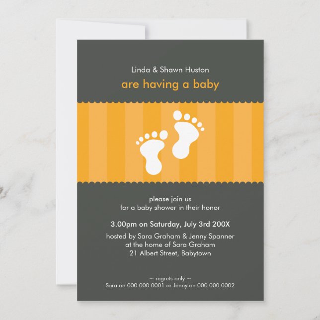 BABY SHOWER INVITES :: happy feet 7P (Front)