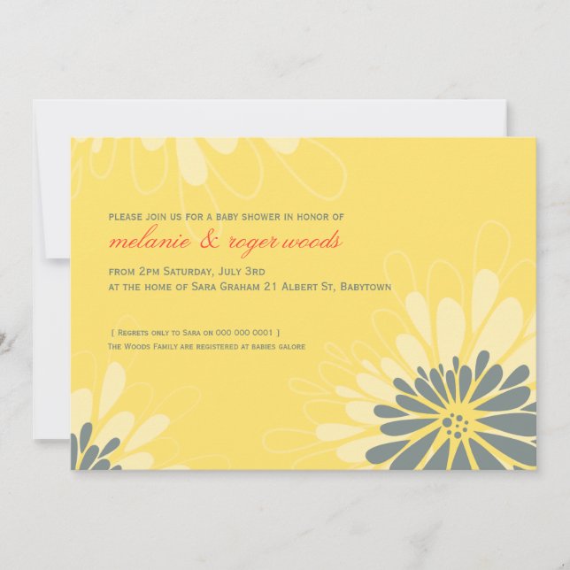 BABY SHOWER INVITES :: modern bloom 2L (Front)