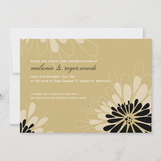 BABY SHOWER INVITES :: modern bloom 4L (Front)