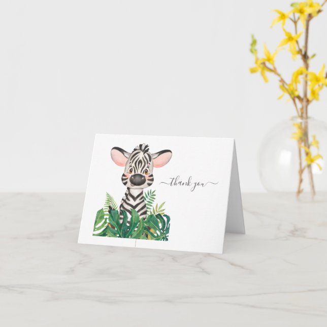  Baby Shower Jungle Watercolor  Card (Yellow Flower)