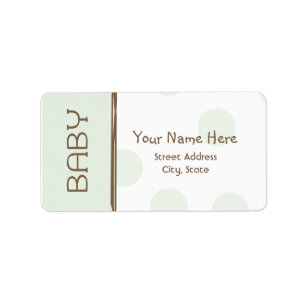 Baby Shower Label - Green and Brown
