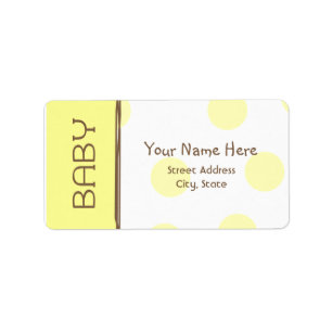 Baby Shower Label - Yellow and Brown