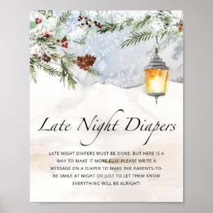 Baby Shower Late night diapers game Poster