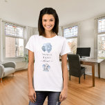 Baby Shower light blue balloons elephant boy T-Shirt<br><div class="desc">Decorated with blue balloons and a cute little baby elephant boy.  Personalise and add the name of the mummy to-be's name</div>