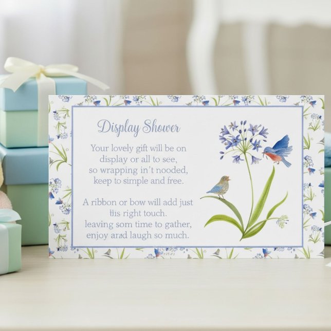 Baby Shower Lily with Bluebird Display Shower Enclosure Card (Creator Uploaded)