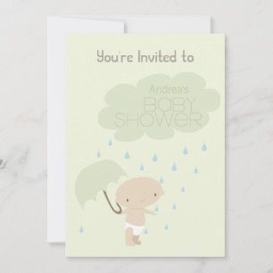 Baby Shower LIME Rain Custom Party Invitation