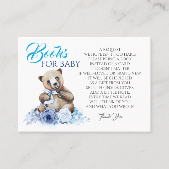 Baby Shower Little Bear Books For Baby Business Card (Front)