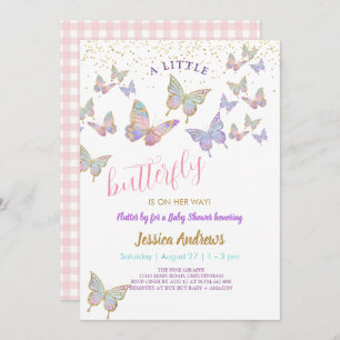  Baby Shower Little Butterflies Party Invitation