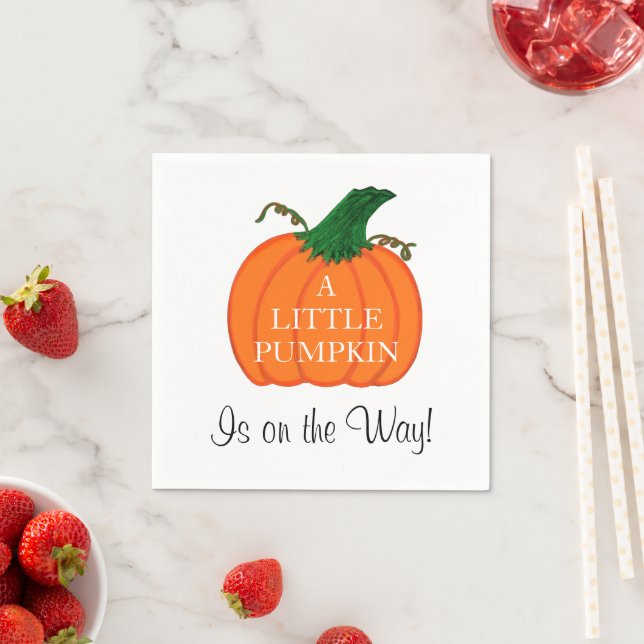 Baby Shower Little Pumpkin Napkin (Insitu)