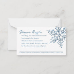 Baby Shower Little Snowflake Diaper Raffle Card
