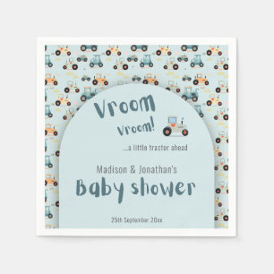 Baby shower little tractor ahead Paper Napkin