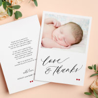 Baby shower love and thanks simple script photo
