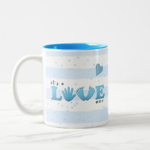 Baby Shower Love Baby Boy Two-Tone Coffee Mug