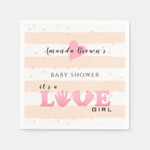 Baby Shower Love Baby Girl Napkin