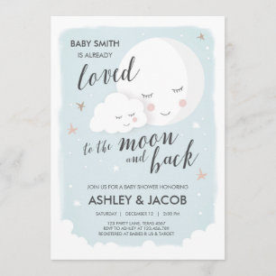 Baby Shower Loved to the Moon and Back Invitation