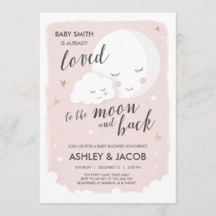 Baby Shower Loved to the Moon and Back Invitation