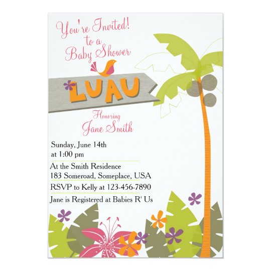 Baby Shower Luau Card