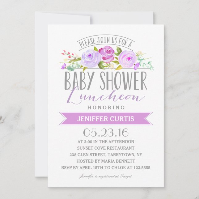 Baby Shower Luncheon | Baby Shower Invitation (Front)