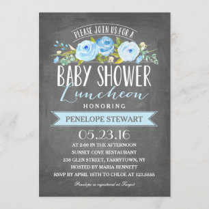 Baby Shower Luncheon Blue   Baby Shower Invitation