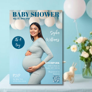 Baby Shower Magazine Cover Invitation